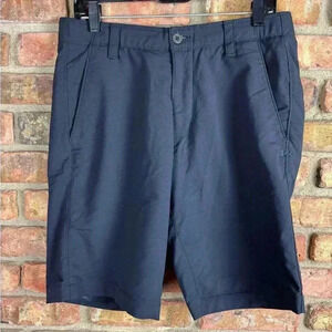 Under Armour Golf Shorts HeatGear Black Flat Athletic Nylon Stretch Mens Sz 32